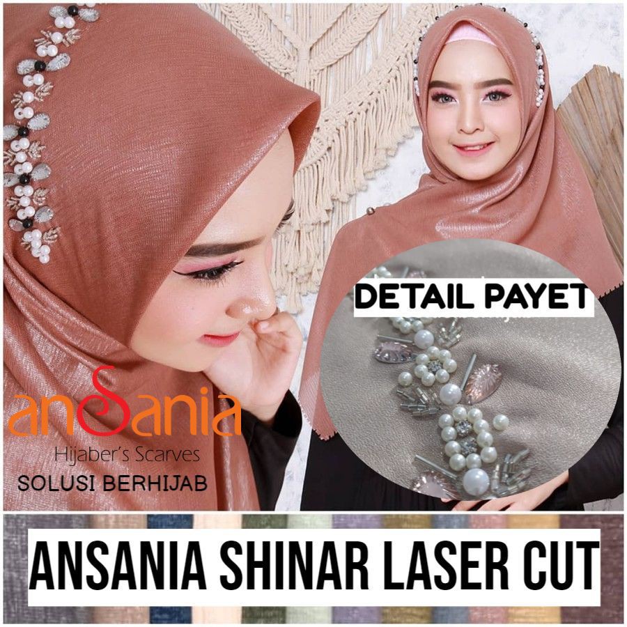 Jual PAYET ANSANIA SHINAR LASER CUT Hijab Pesta Acara Glamour Gliter