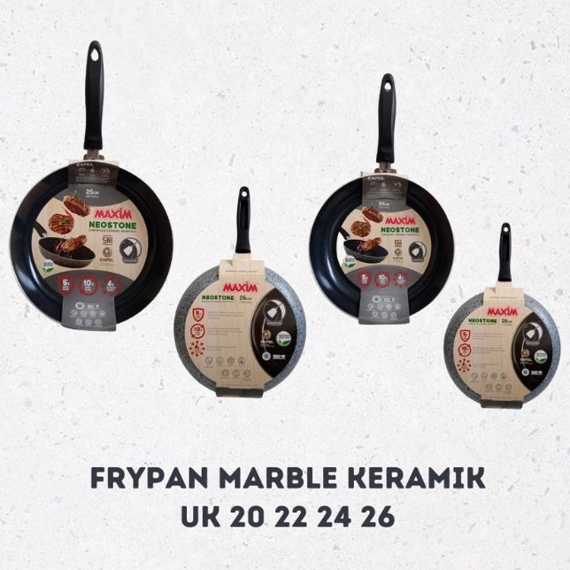 Jual FRYPAN MAXIM KERAMIK NEOSTONE PENGGORENGAN 20 22 24 26 28 CM ANTI