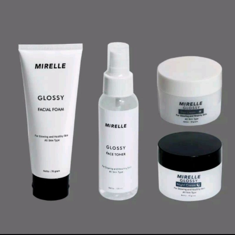 Jual Mirelle Glossy Series Facial Foam Toner Day Cream Night Cream