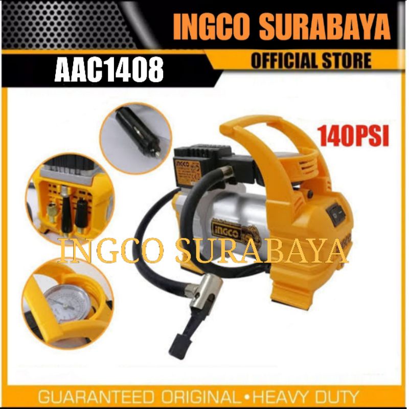 Jual INGCO AAC1408 AUTO AIR COMPRESSOR 140PSI KOMPRESOR MINI POMPA ISI