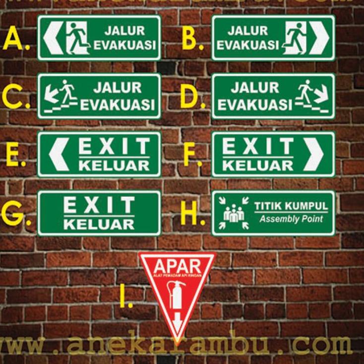 Jual Rambu Sign Jalur Evakuasi Dan Apar Plat Akrilik Mm Ukuran X