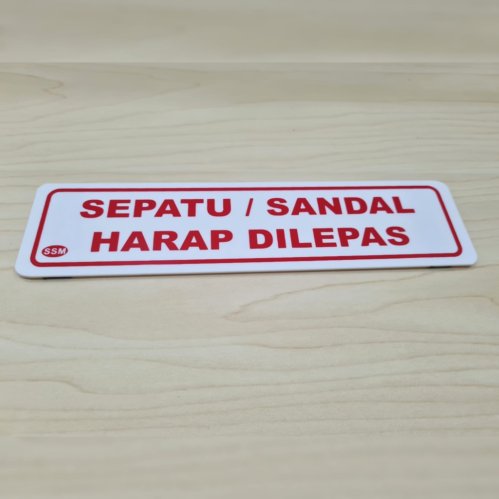 Jual Sign Label Akrilik Kecil Sepatu Sendal Harap Dilepas Shopee