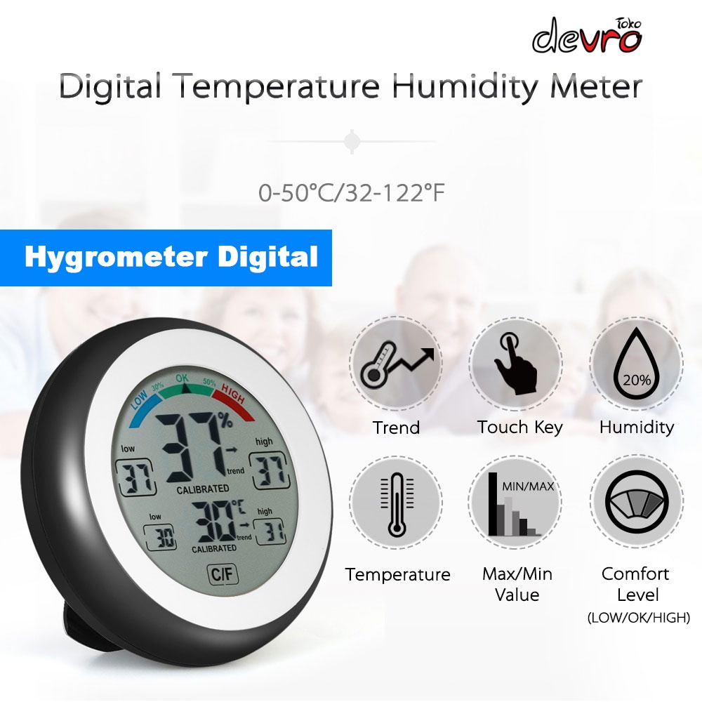 Jual Digital Hygrometer Thermometer Termometer Min Max Value Cj F