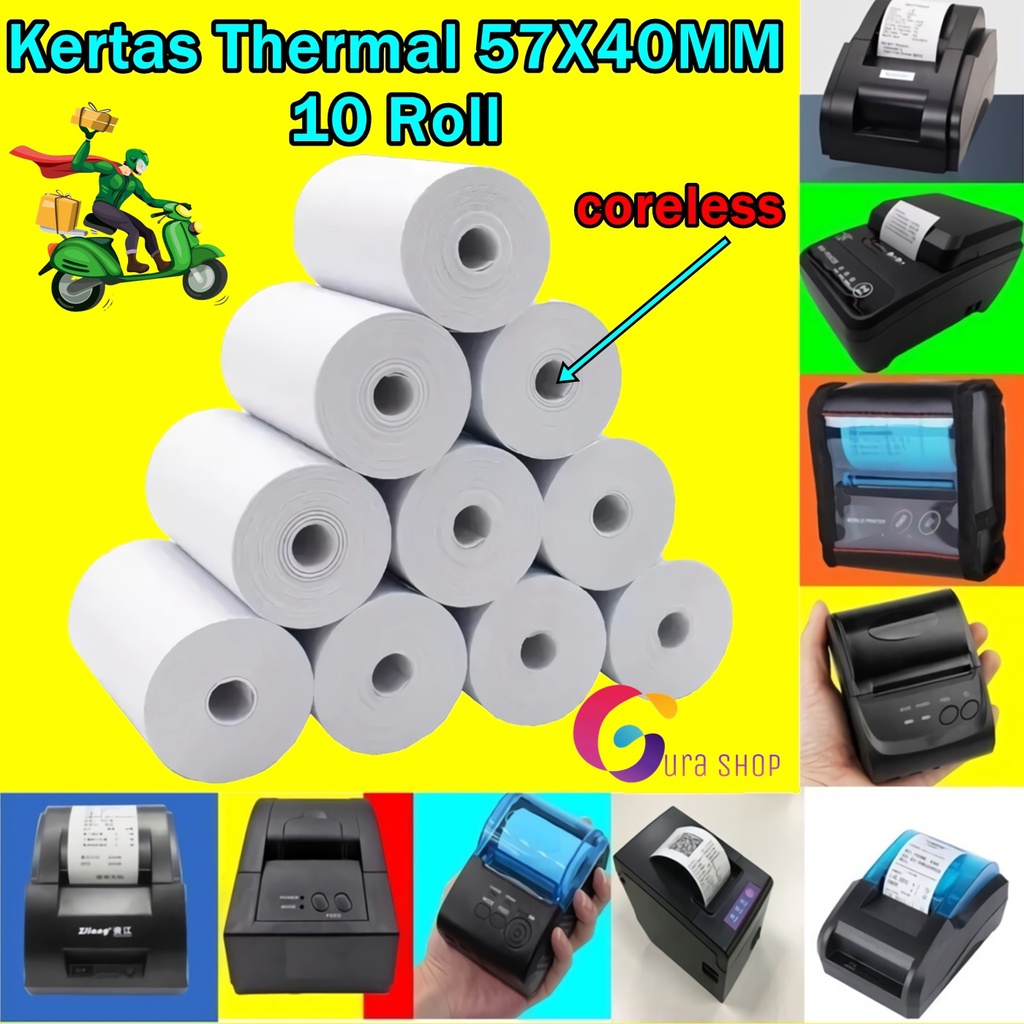 Jual Kertas Kasir 57 X 40 MM Struk Bluetooth Thermal EDC 1Roll Shopee