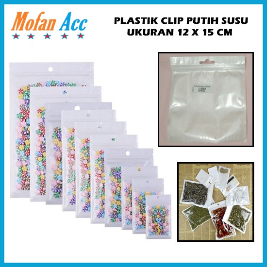 Jual Plastik Klip Susu 12X15 Cm ISI 100 Ziplock Putih Packing Plastic