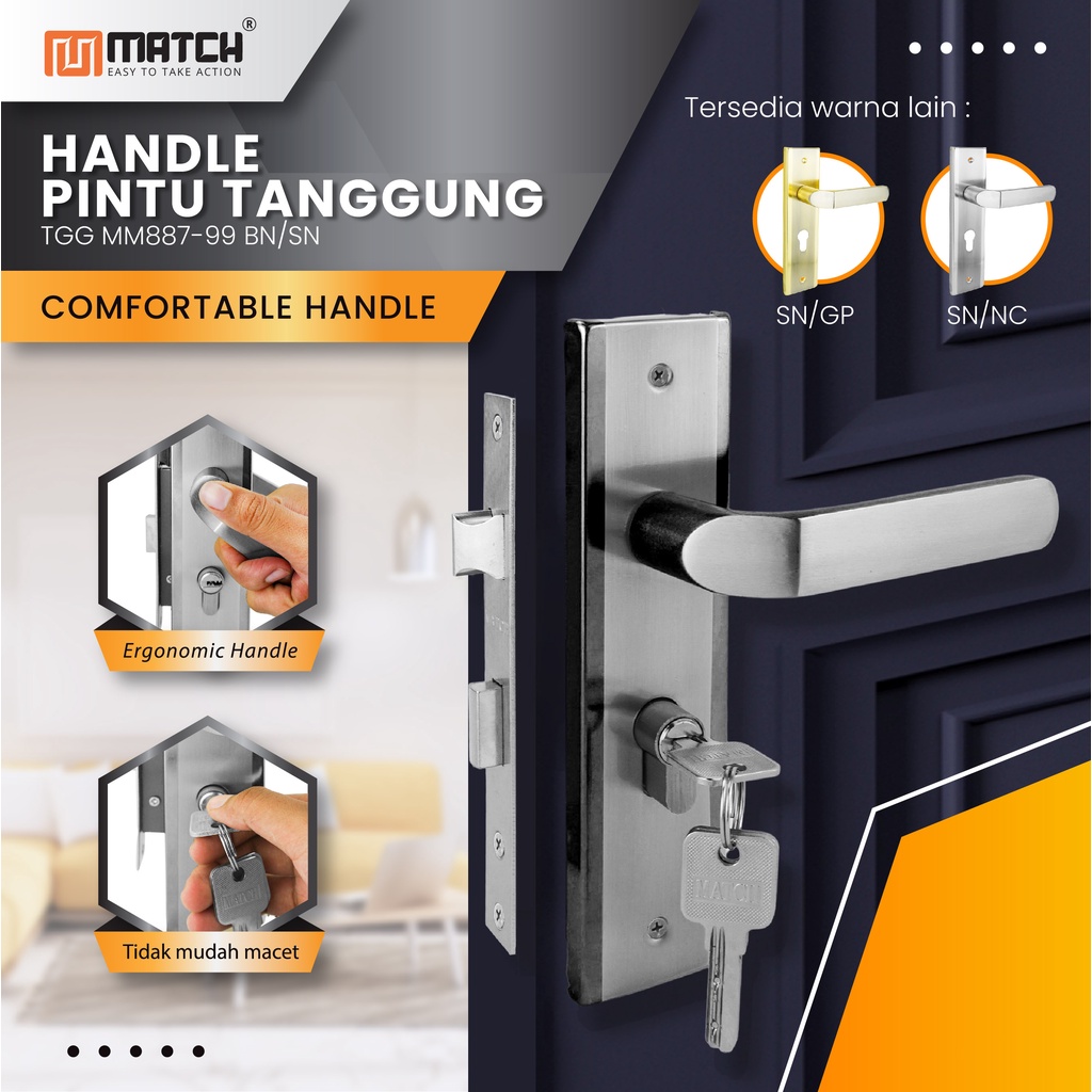 Jual Match Handle Kunci Rumah Set Langsung Pakai Kunci Pintu