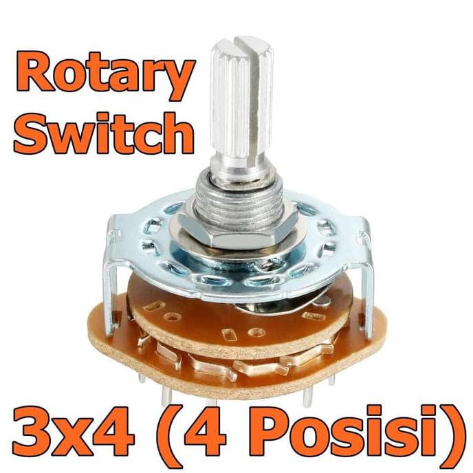 Jual New Rotary Switch 4 Posisi 3X4 Saklar Selector Putar Dijamin Ori