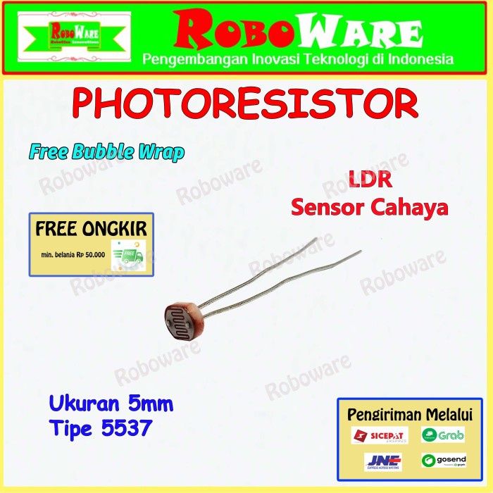 Jual Produk Terbaru Photoresistor 5537 Sensor Light Dependent Resistor