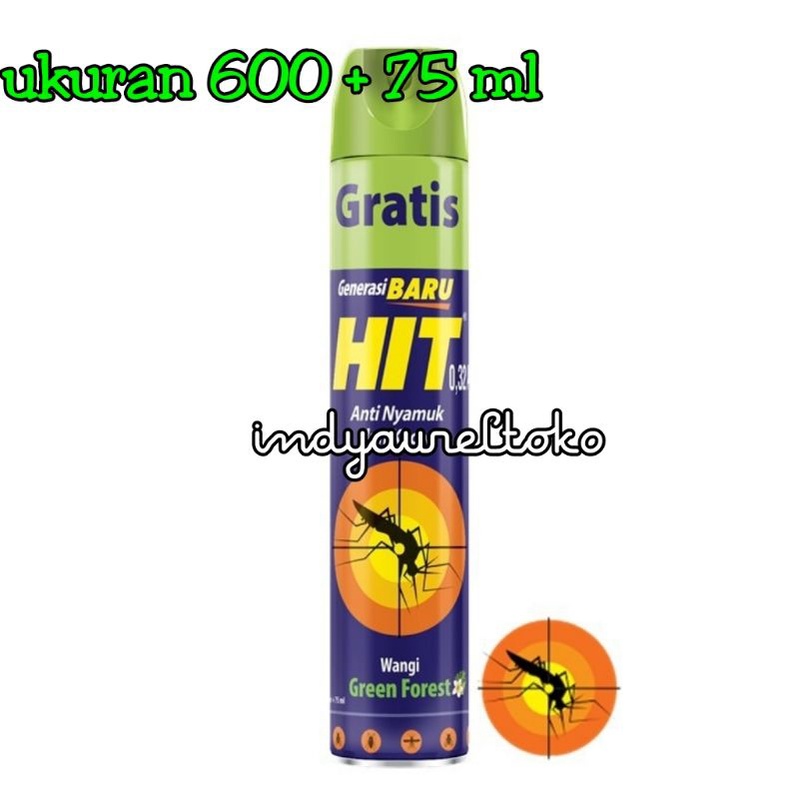 Jual Hit Aerosol GREEN FOREST Semprot Obat Nyamuk 600 Ml 75ml Shopee