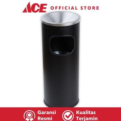 Jual ACE Krisbow 40 Ltr Tempat Sampah Stainless Dengan Asbak Hitam