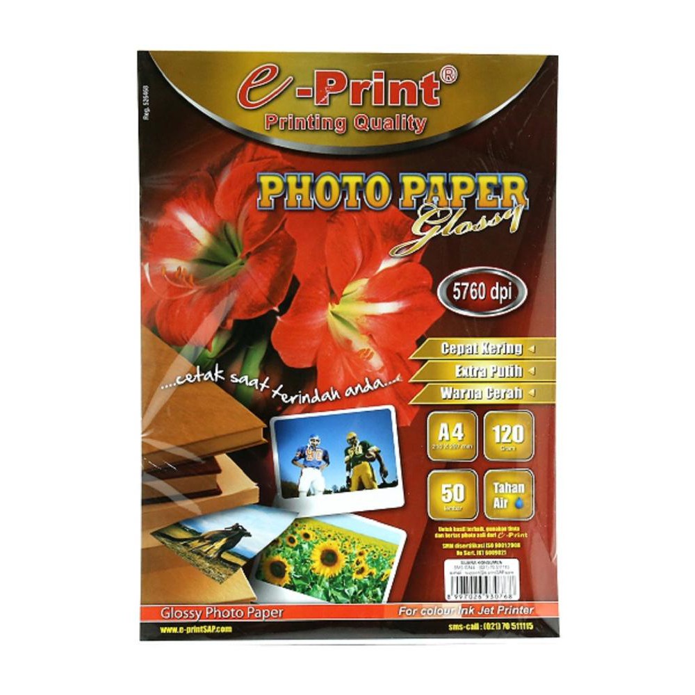 Jual Kertas Foto Glossy Photo Paper A4 Eprint 120gsm Shopee Indonesia