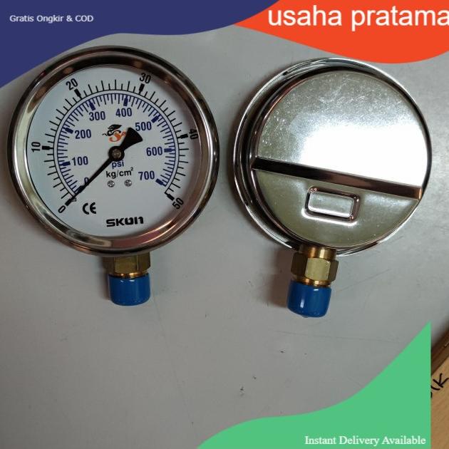 Jual Pressure Gauge Raket Stainless Kuningan 2 1 2 Inch 150 Psi SKON