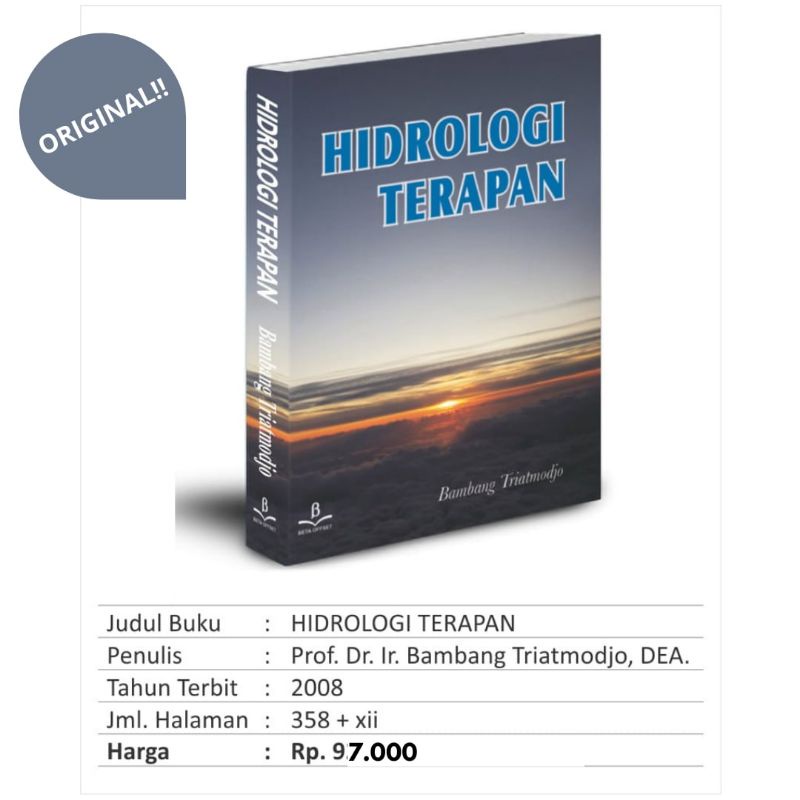 Jual BUKU TEKNIK SIPIL HIDROLOGI TERAPAN ORIGINAL Shopee Indonesia