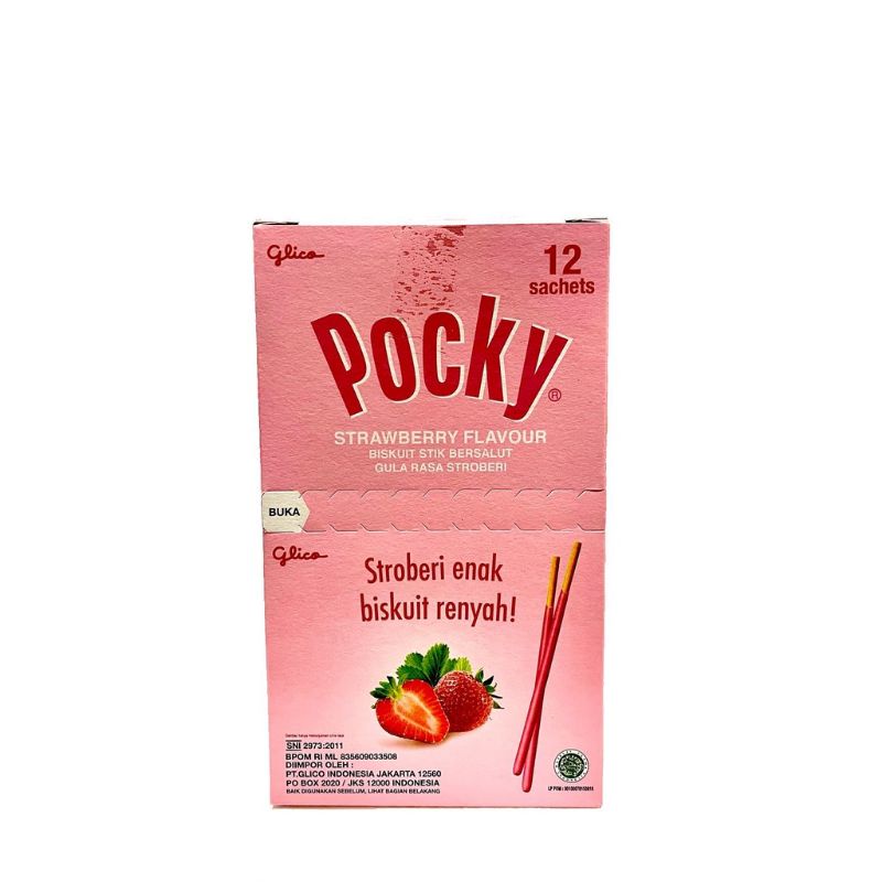 Jual Glico Pocky Sachet Strawberry Kotak Isi Single Box Stroberi