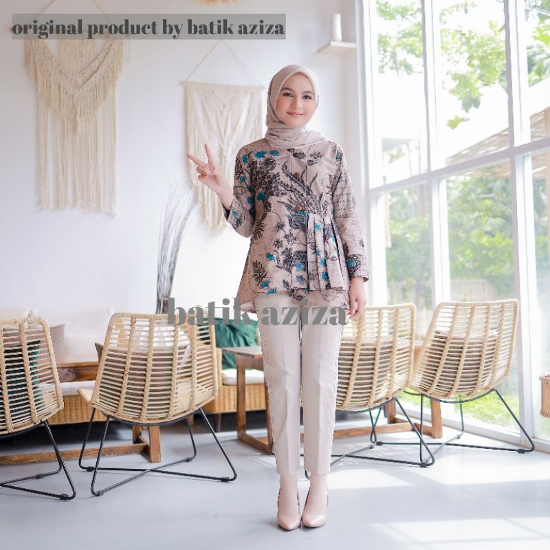 Jual Atasan Batik Wanita Modern Terbaru Blouse Batik Wanita Lengan