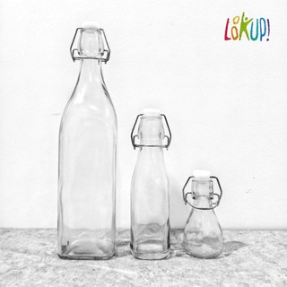 Jual BOTOL KACA JEPIT SWING BOTTLE White Glass Bottle Swing Bottle