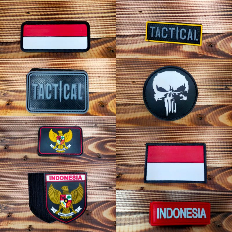 Jual Patch Rubber Garuda Bendera Merah Putih Tengkorak Scull Bulat