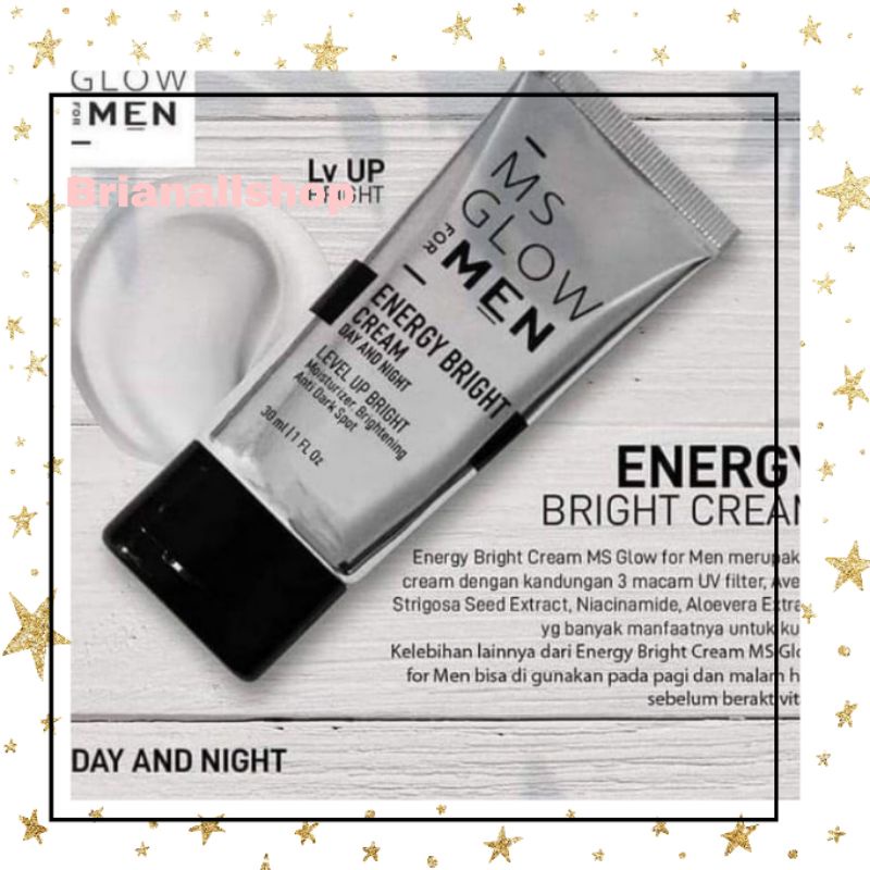 Jual Energy Bright Cream Ms Glow For Men Pencerah Wajah Pria Shopee