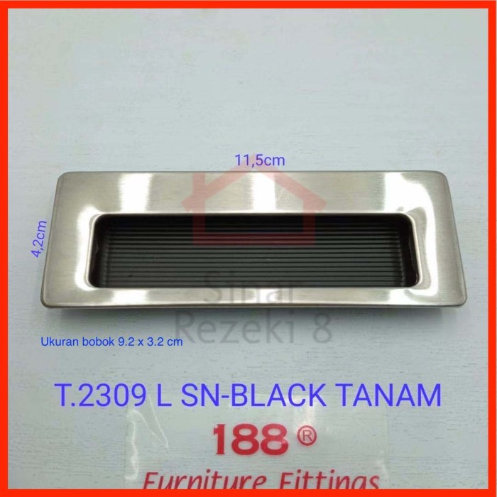 Jual Tarikan Tanam 2309 L SN Black Hitam Kotak Handle Geser Tarikan