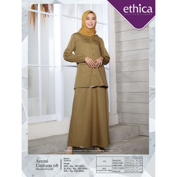 Jual AYUMI UNIFORM ETHICA GAMIS TERBARU SETELAN PNS KEKI BAJU KERJA