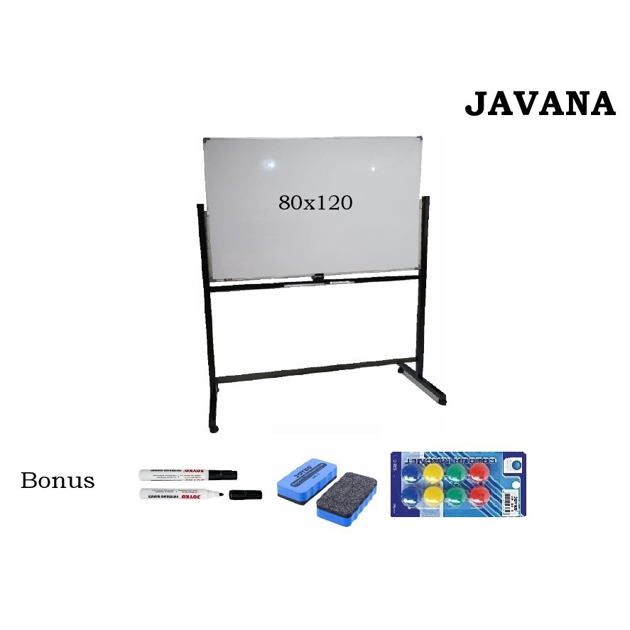 Jual Papan Tulis Whiteboard Standing Magnet Javana Single Face X