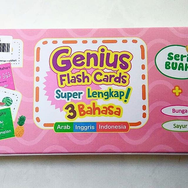 Jual Mizan Genius Flash Cards Seri Buah Super Lengkap 3 Bahasa