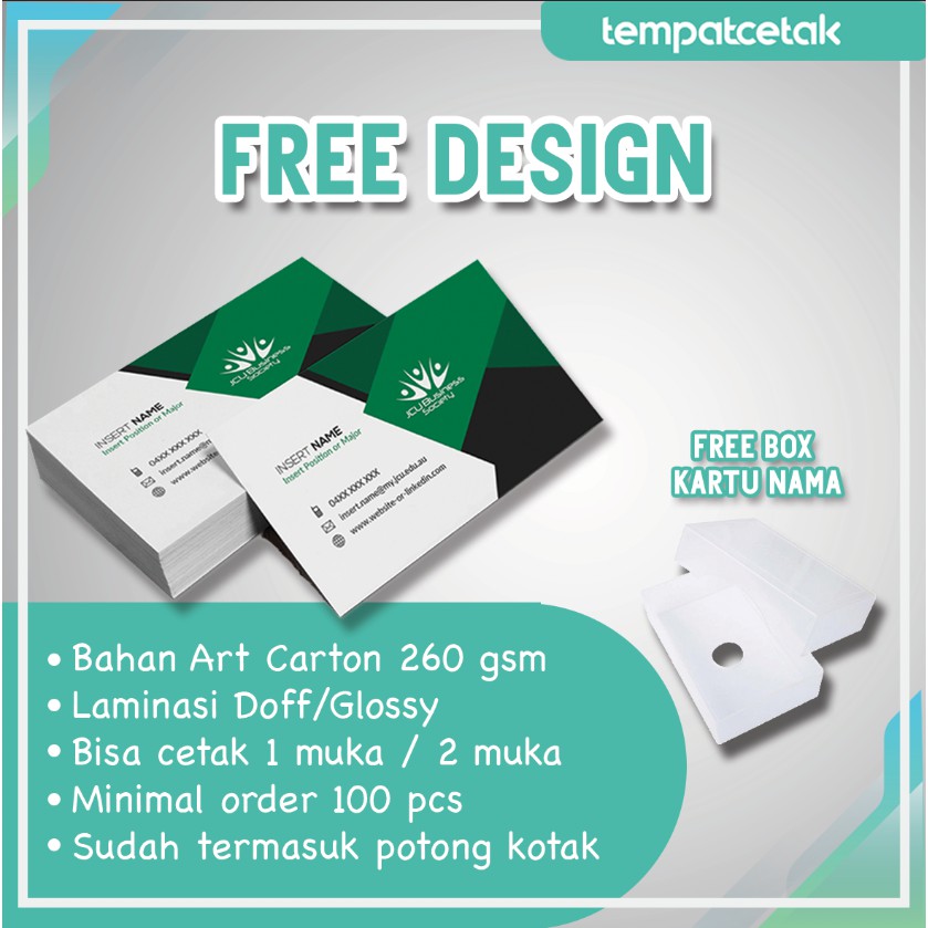 Jual KARTU NAMA FREE DESIGN LAMINASI DOFF GLOSSY Shopee Indonesia