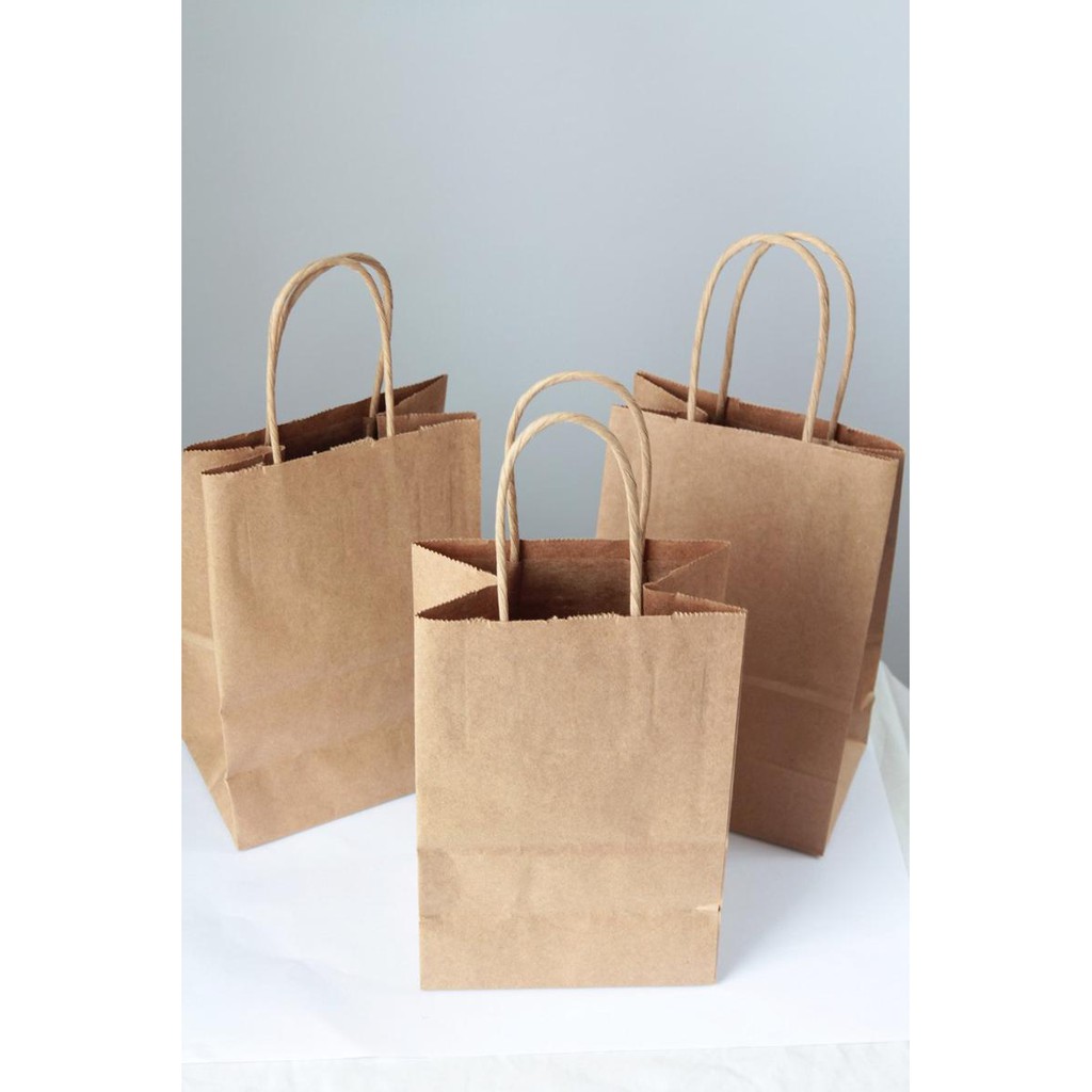 Jual Paper Bag Coklat Polos Besar A4 29x20x9cm Paper Bag Souvenir