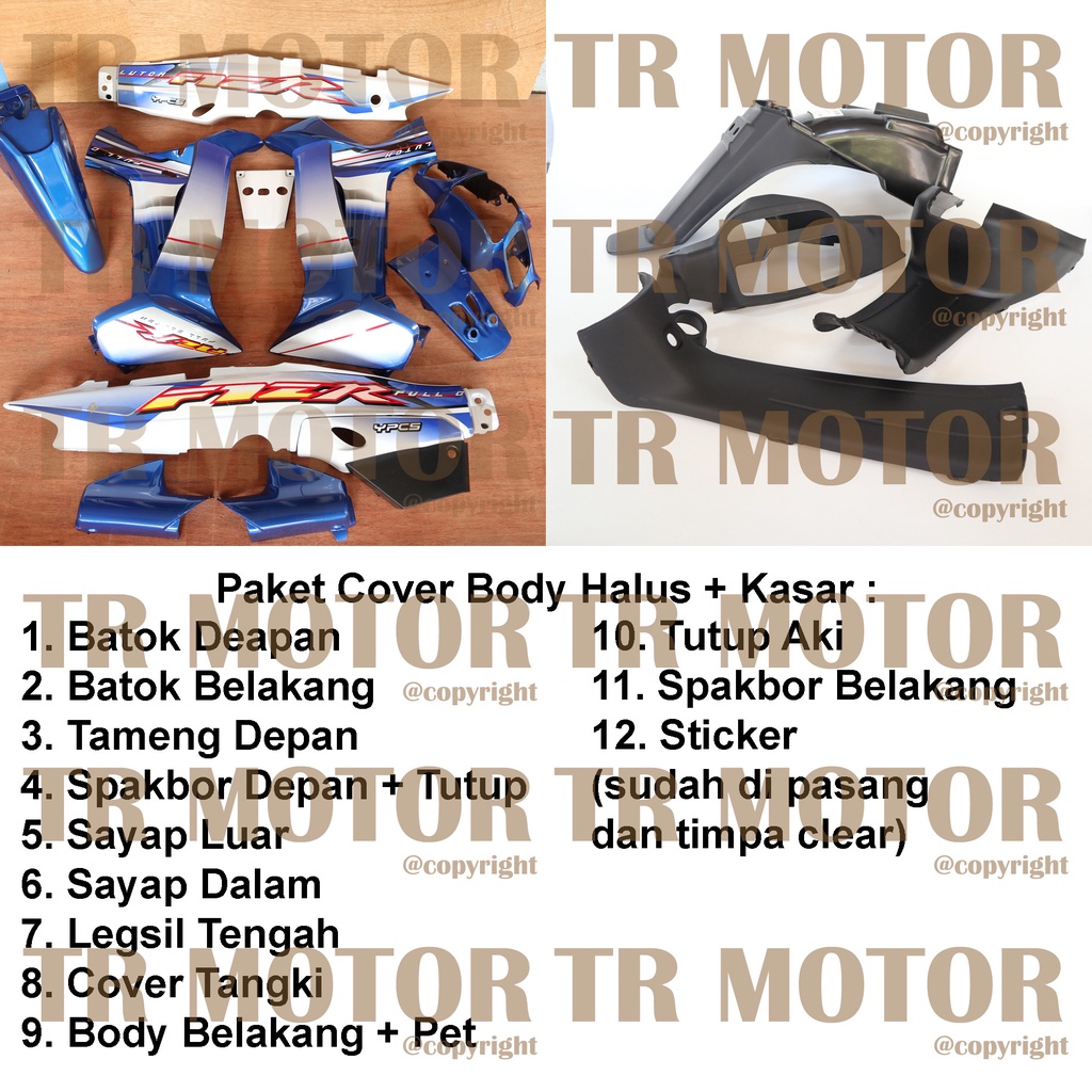 Jual Cover Body Fizr F1zr Full Clutch Biru Putih Full Set Halus Cover