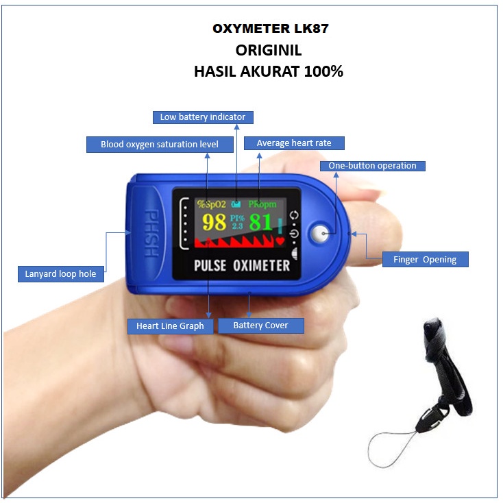 Jual Fingertip Pulse Oximeter Oxymeter Spo Alat Ukur Kadar Oksigen