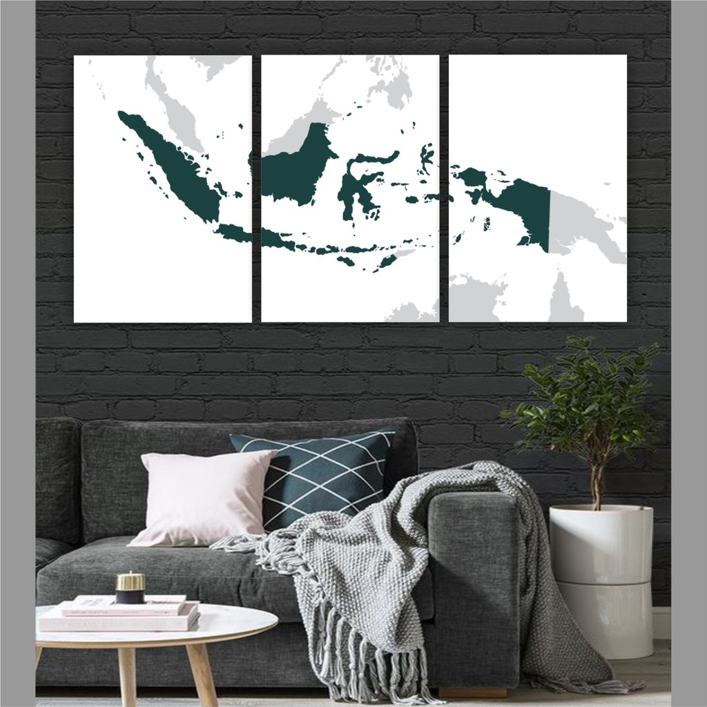 Jual Poster Kayu Hiasan Dinding Peta Indonesia Satu Paket Shopee