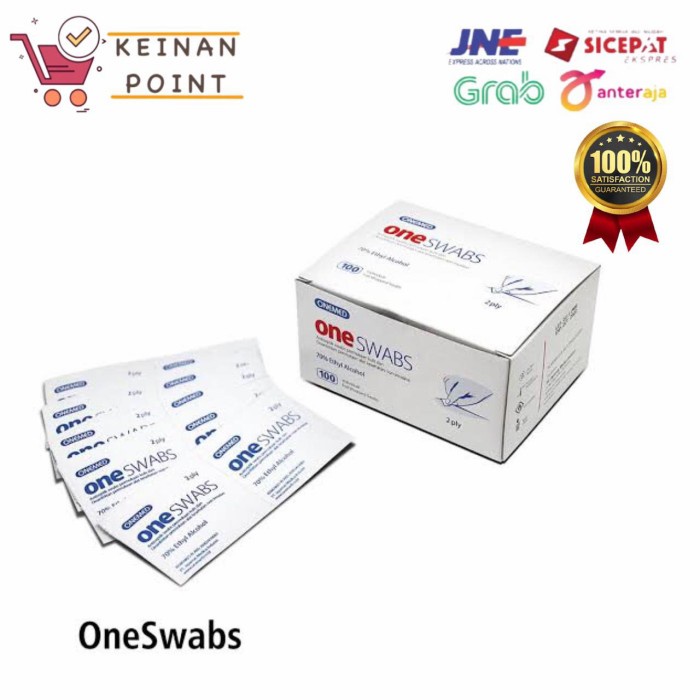 Jual P3K PERALATAN ONEMED ONE SWABS KAPAS ALKOHOL BOX ISI 100PCS