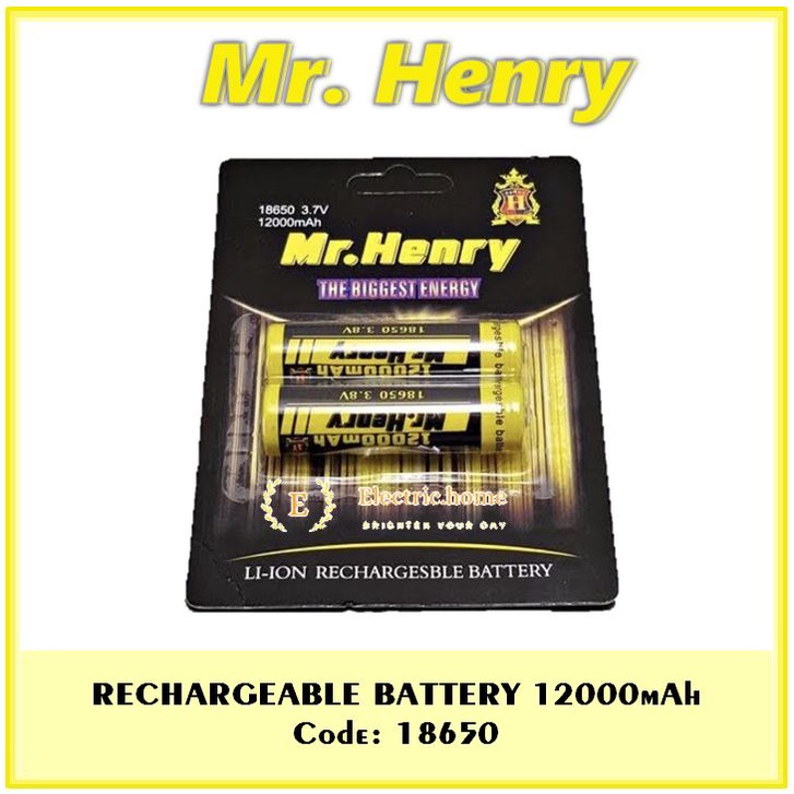 Jual Baterai Cas 18650 12000mAh Rechargeable Mr Henry Li Ion 3 7V