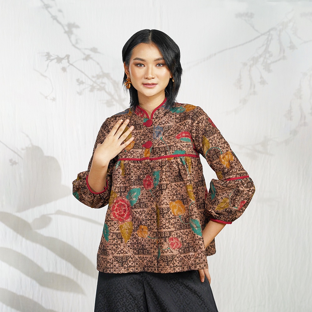 Jual NONA RARA Kiyomi Encim Remekan T1687 Baju Batik Kasual Modern