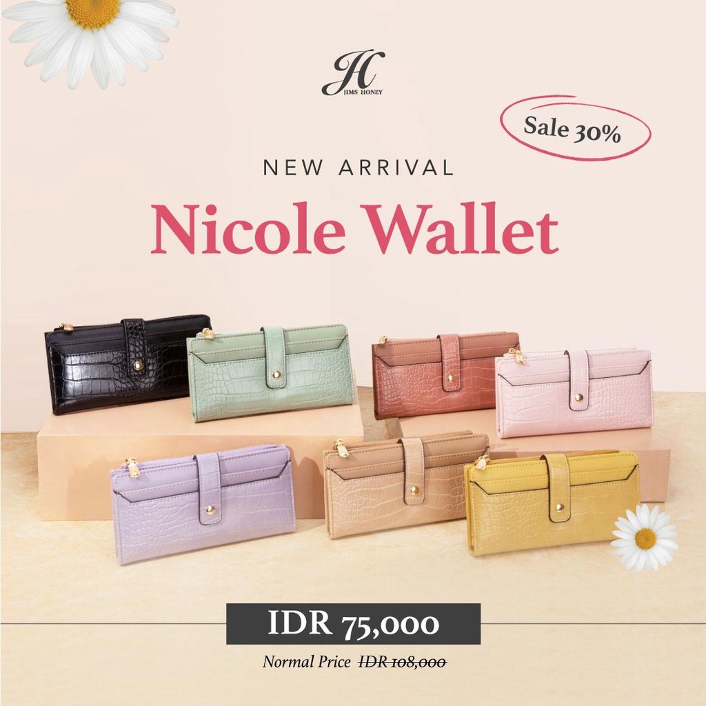 Jual Jims Honey Nicole Wallet Dompet Lipat Panjang Wanita Croco