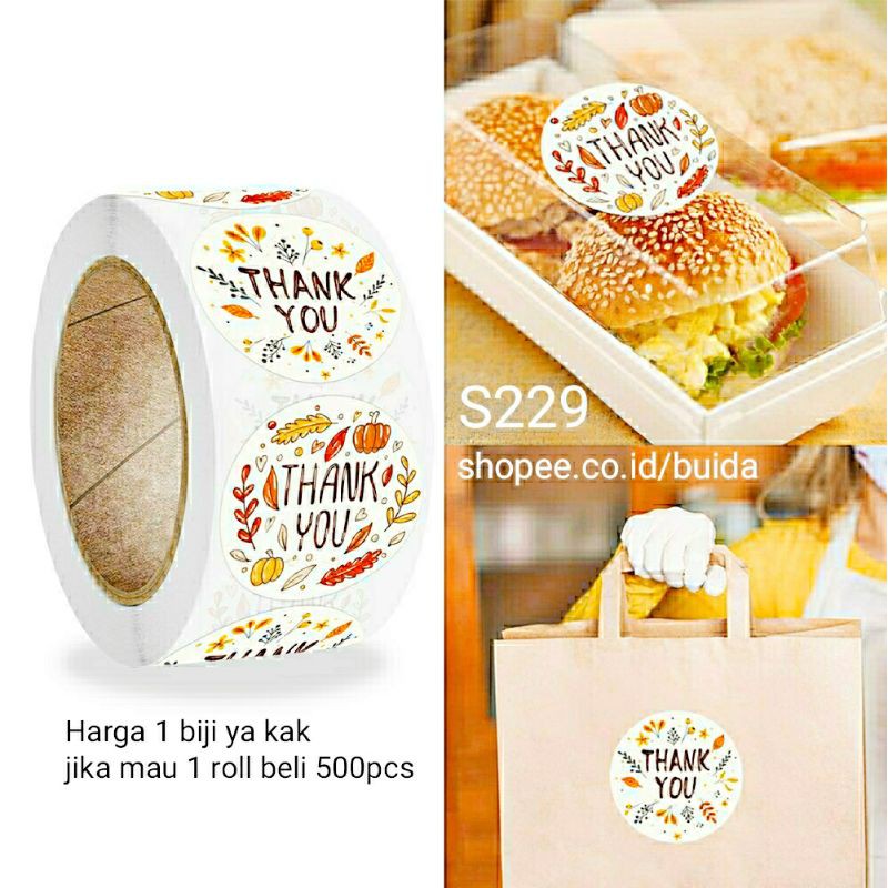 Jual Stiker Sticker Label Thank You S Rustic Segel Kemasan Packaging