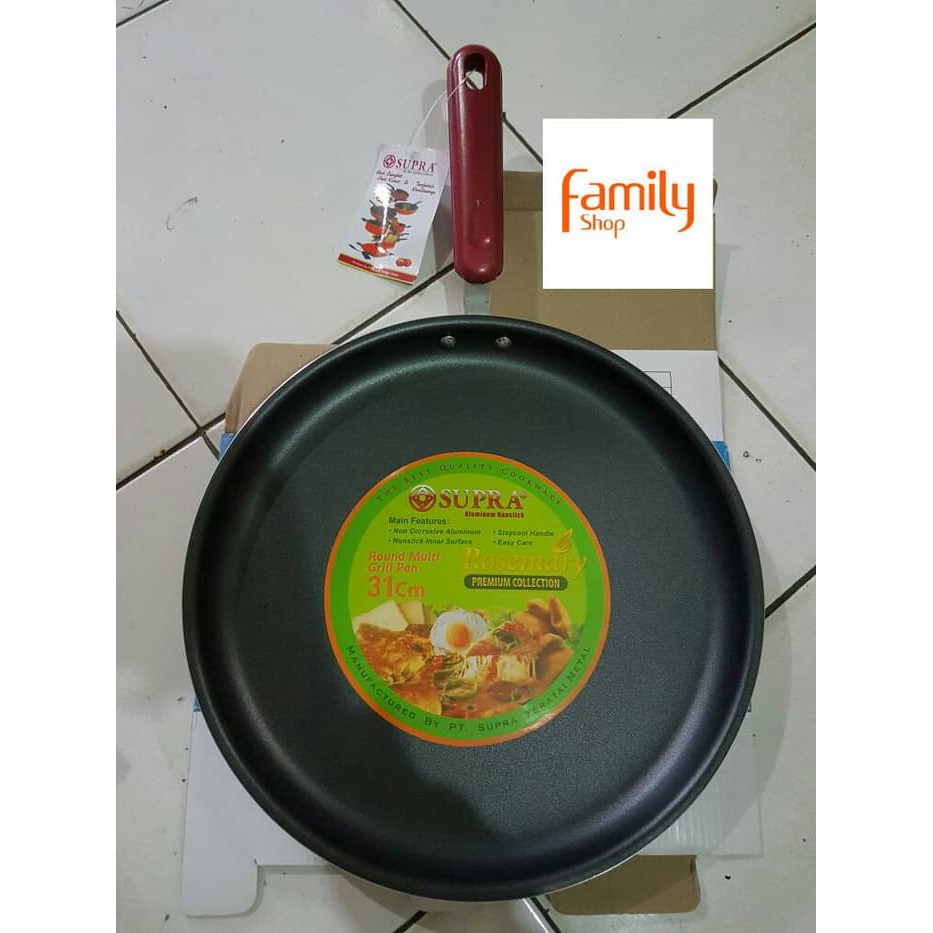 Jual ALAT PANGGANGAN SERBA GUNA SUPRA ROUND GRILL PAN 31CM TEFLON