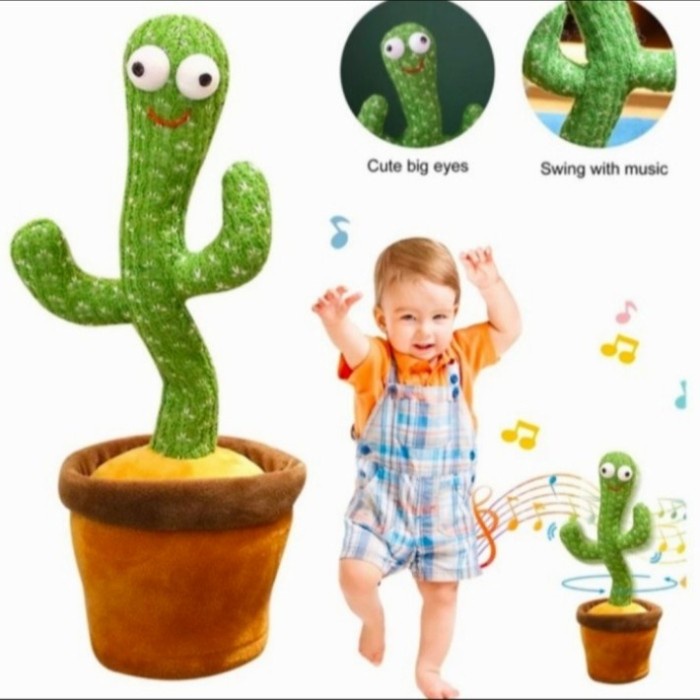 Jual Boneka Kaktus Goyang Bersuara Mainan Dancing Cactus Talking Toys