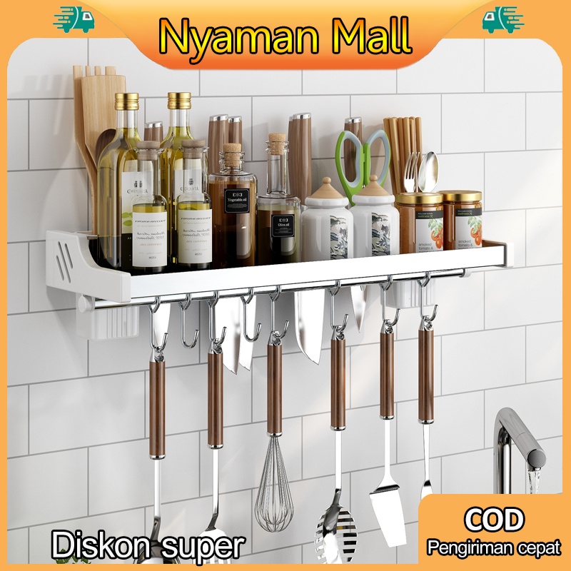 Jual COD Rak Dinding Dapur Kitchen Rack Tempat Bumbu Rak Gantung Pisau