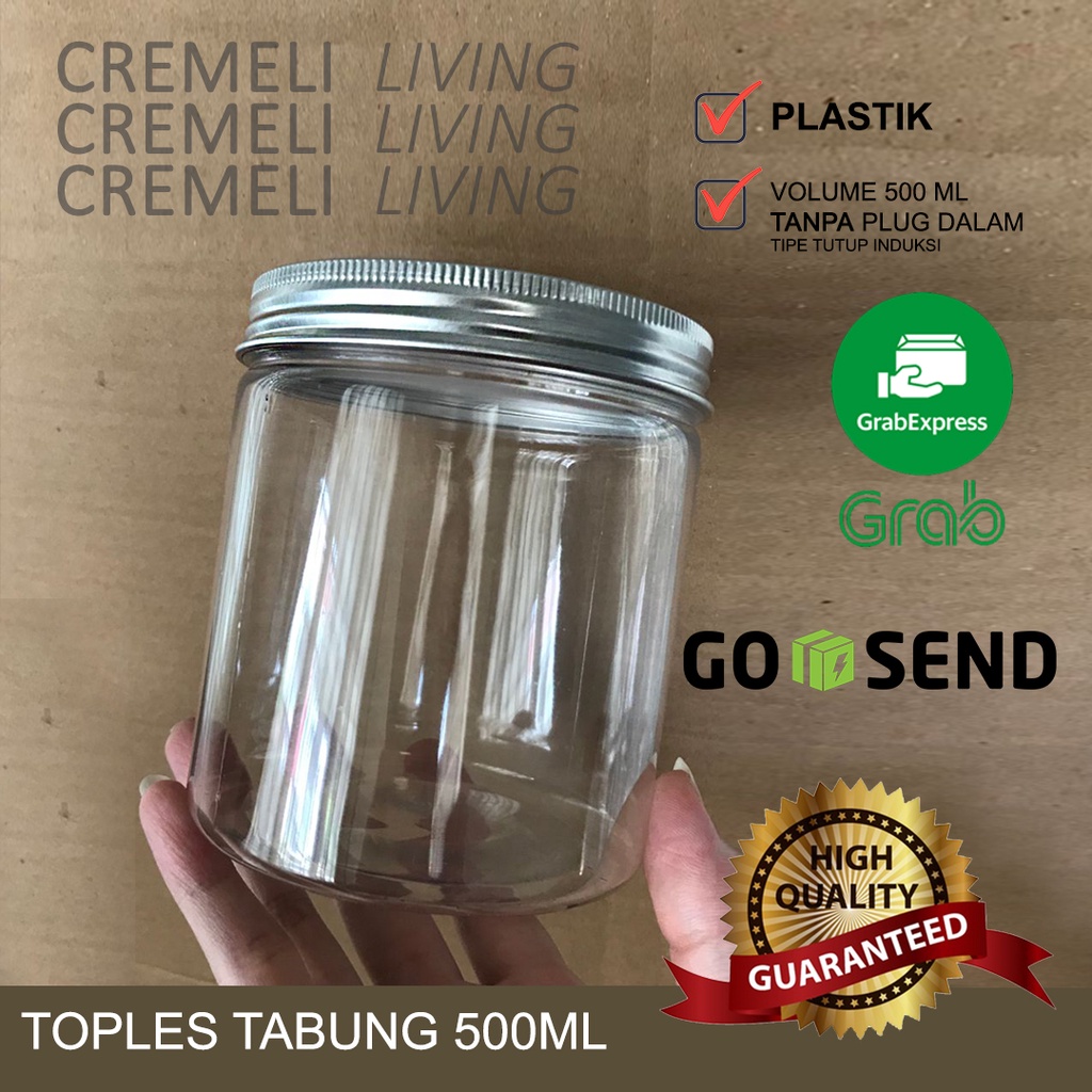 Jual Toples Tabung Plastik Tutup Alumunium 500ml 500 Ml Tutup