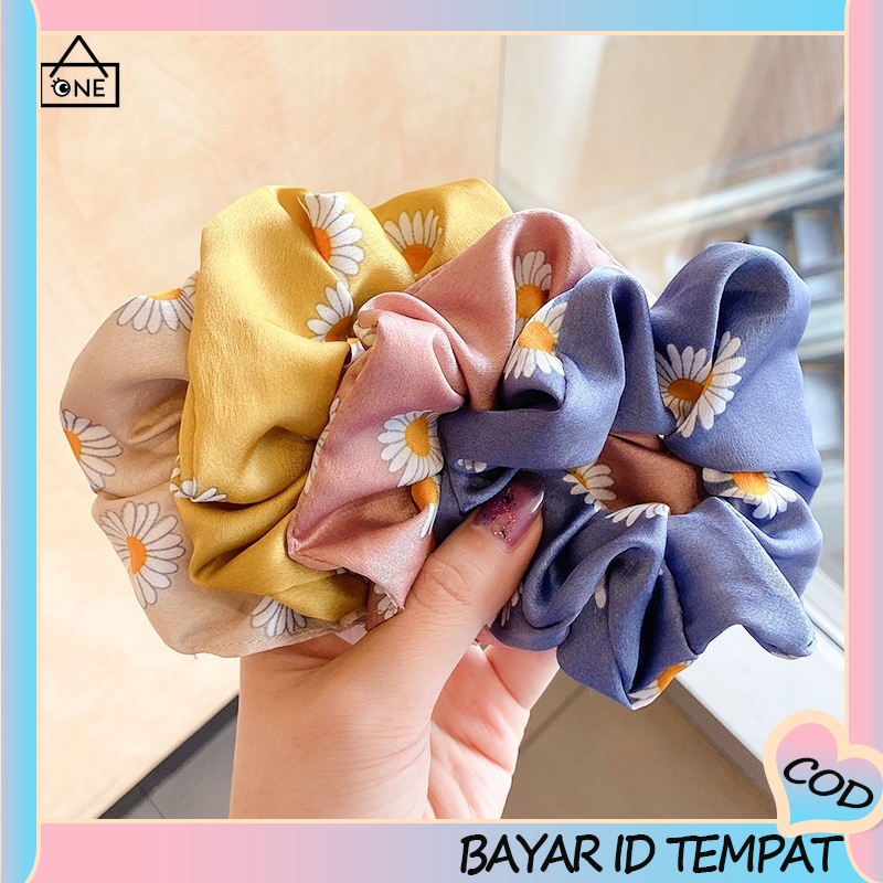 Jual Cod Korean Fashion Ikat Rambut Scrunchie Ponytail Elastis Bahan