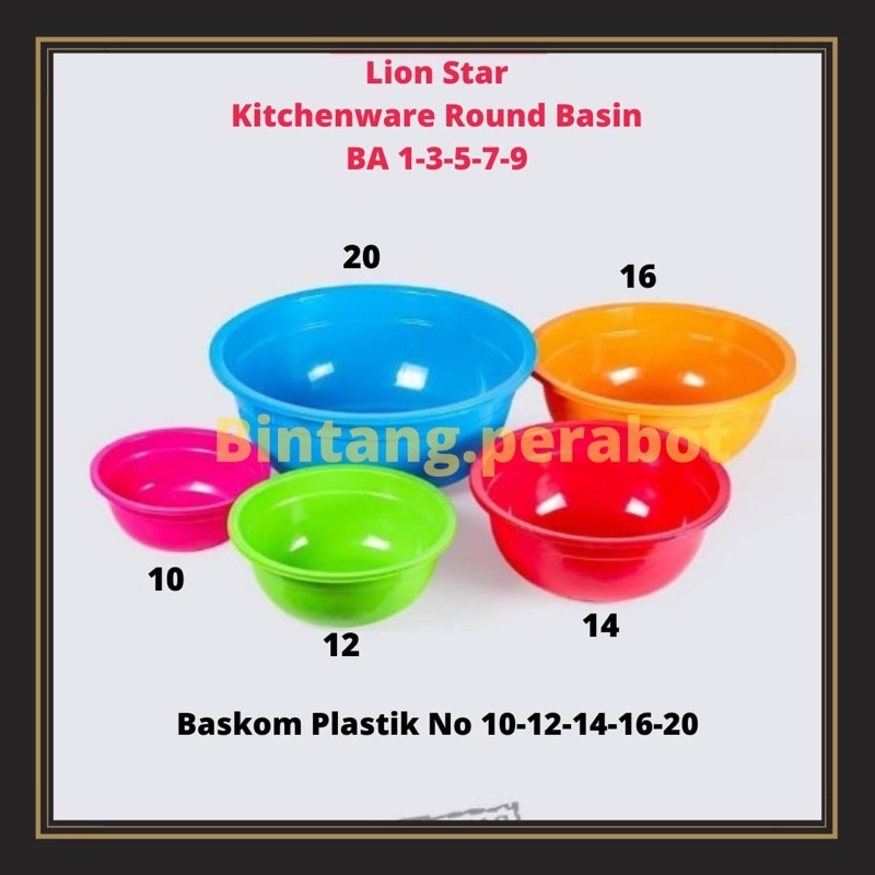 Jual Lion Star Baskom Plastik No Round Basin Ba