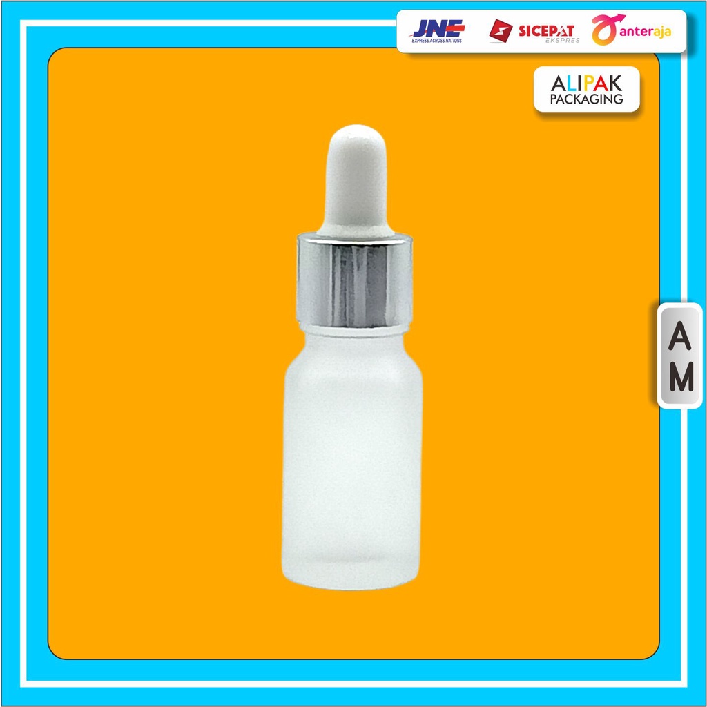 Jual BOTOL PIPET 10ml FROSTED DOF BENING KACA TEBAL RING SILVER KARET