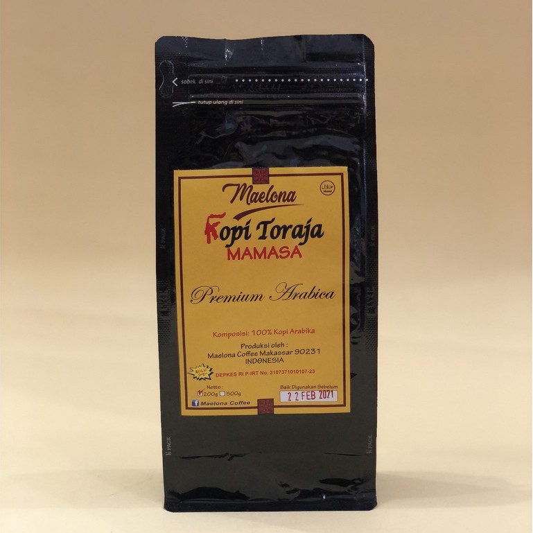 Jual KOPI MAELONA KOPI TORAJA MAMASA PREMIUM ARABICA 200gr Shopee