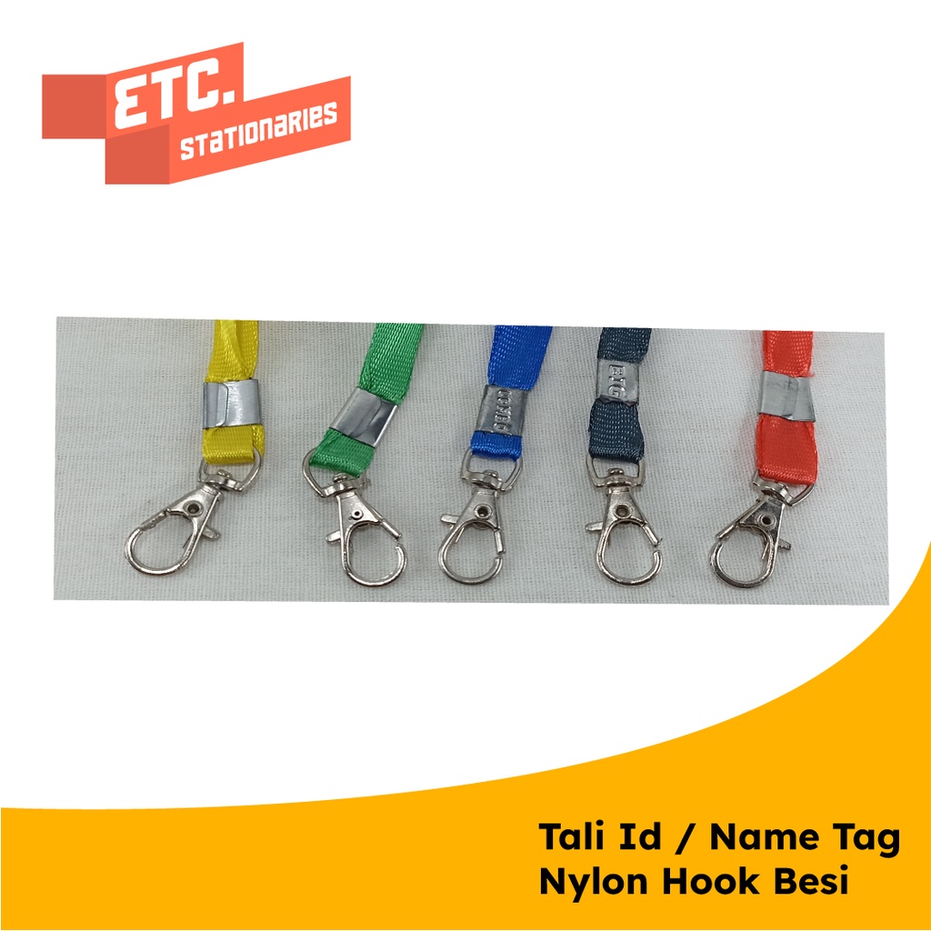 Jual Tali Id Card Tali Name Tag Nylon Hook Besi NYLK 20 PCS