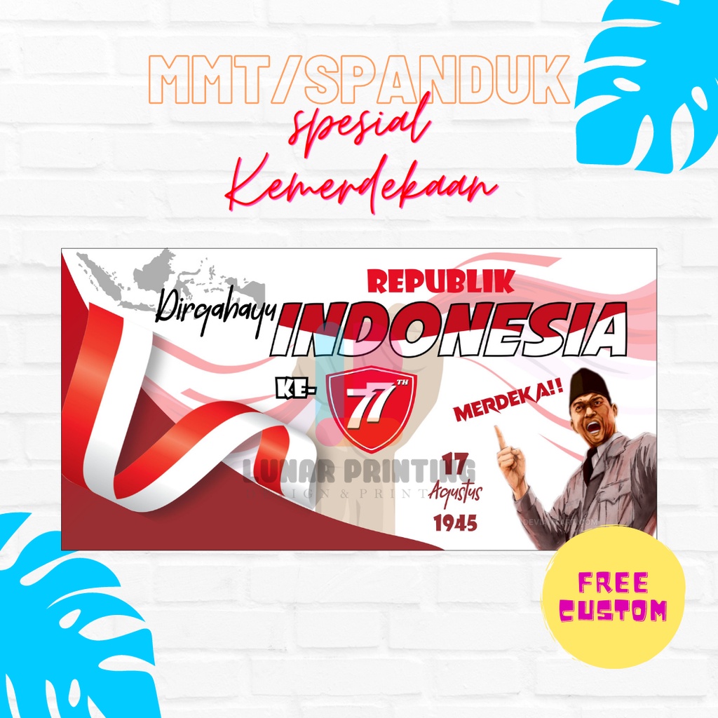 Jual CETAK MMT SPANDUK BANNER BACKDROP HUT RI KEMERDEKAAN INDONESIA