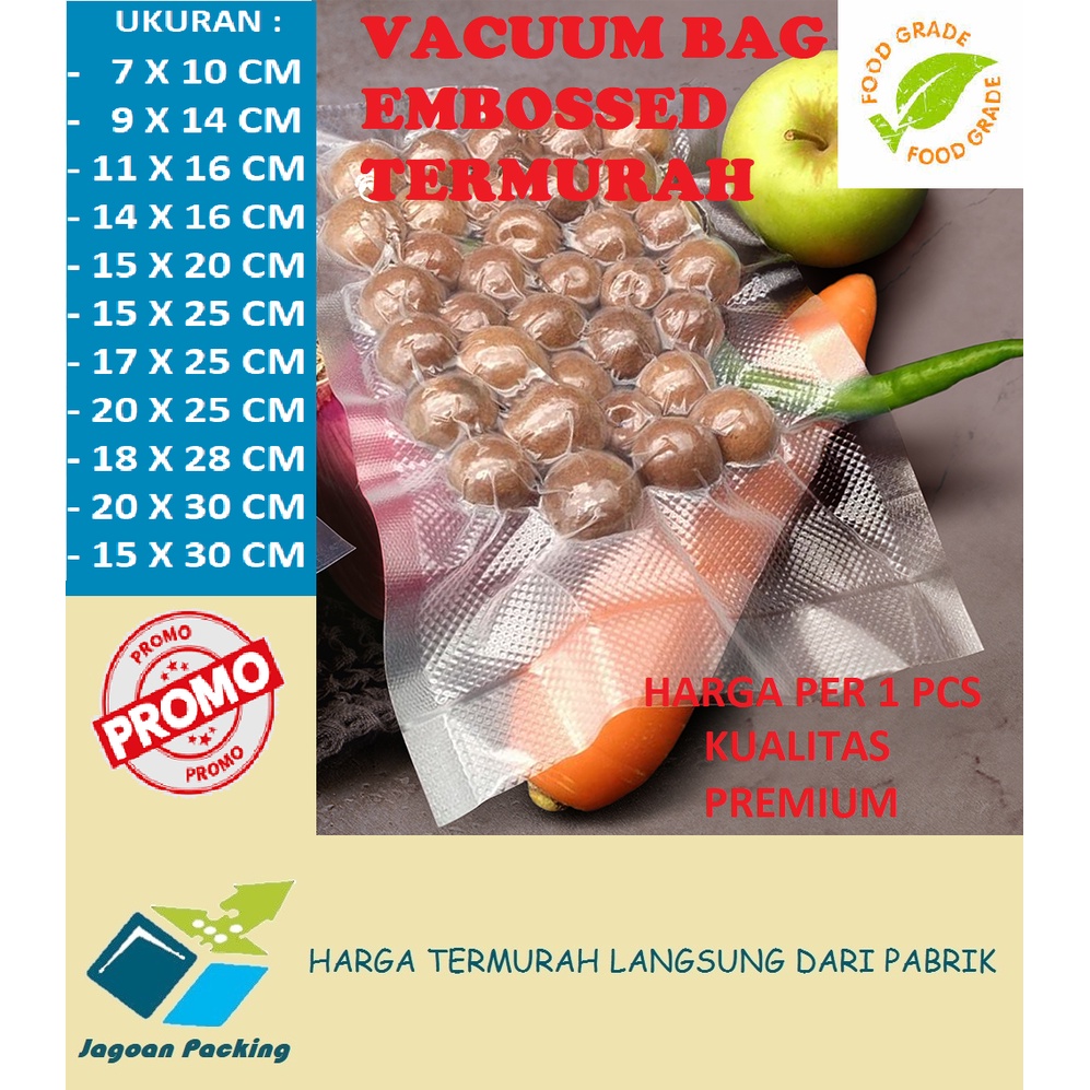 Jual PLASTIK VACUUM VACUM VAKUM TERMURAH MAKANAN EMBOSS PREMIUM