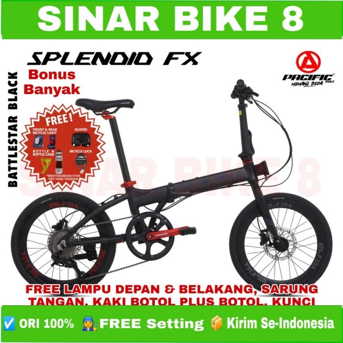 Jual Sepeda Lipat Ukuran Inch Pacific Splendid Fx Alloy Speed Rem