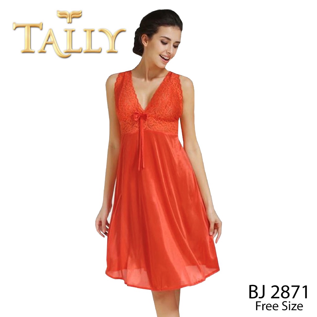 Jual Tally Satin Lingerie Night Dress Baju Tidur Premium Bahan Satin