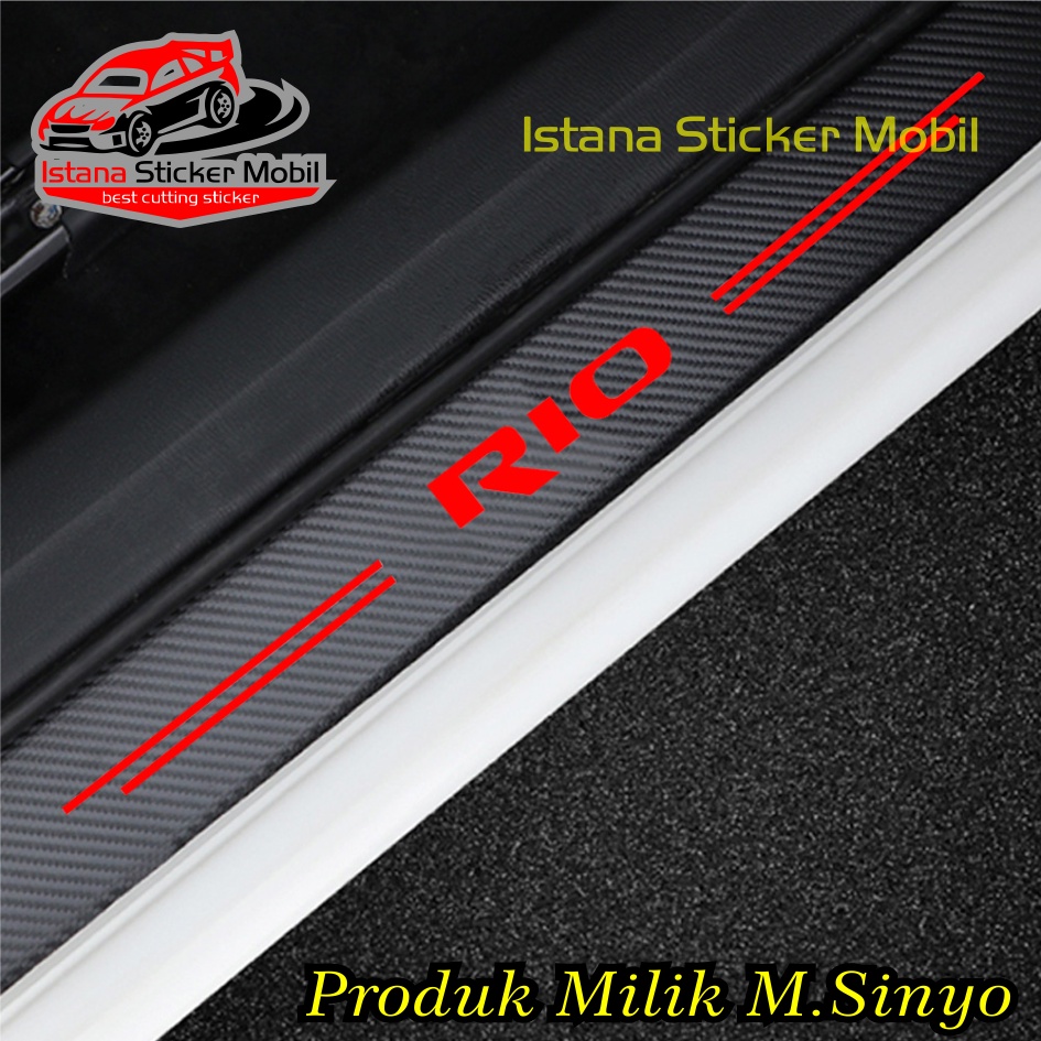 Jual 4pintu Stiker Carbon 3d Pelindung Pijakan Mobil Kia Rio Sillplate